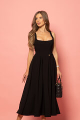 Elegant Euphoria  Midi Рокля - Black - Изображение 9