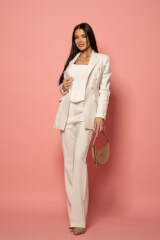 Business Beauty Панталон - Ecru - Изображение 17