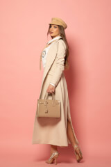 Business elegance дълъг тренч - Soft Beige - Изображение 8