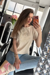 Inspire Insignia T-Shirt с бродерия - Soft Beige - Изображение 9