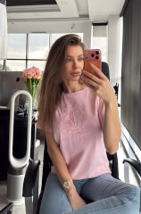 Inspire Insignia T-Shirt с бродерия - Light Pink - Изображение 3
