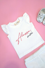 Baby Love Mini T-Shirt От Памук - Ecru - Изображение 3