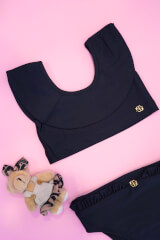 Eternal Sunshine mini Бански Кроп-Топ Ruffles - Black - Изображение 3