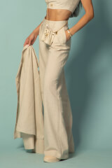 Linen Muse Дълъг Панталон От Лен - Beige - Изображение 18