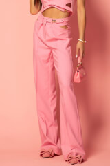 Messy Chic Дълъг Панталон - Pink - Изображение 8