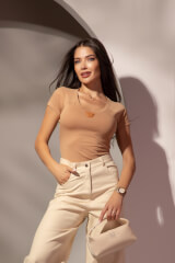 Everyday insignia Блузка От Памук - Brown - Изображение 6
