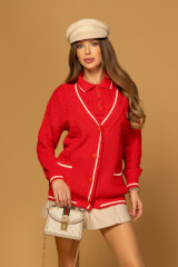 Forever Luxe Жилетка От Плетиво - Red - Изображение 8