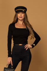 Comfy Charm Блуза С Дълъг Ръкав - Black - Изображение 15