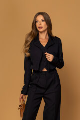 Soft Allure Къс Блейзър - Dark Blue - Изображение 13