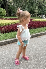 Piece of paradise mini ruffles топ - екрю - Изображение 4