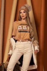 Bear hug T-Shirt От Памук - Mocha - Изображение 10