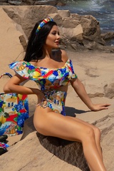 Paradise in Positano бански Кроп - Топ Ruffles - Изображение 9