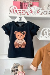 Alessa Bear Mini T-Shirt от Памук - Черна - Изображение 8