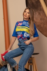 Dangerous Mix T-Shirt От Памук - Blue - Изображение 5