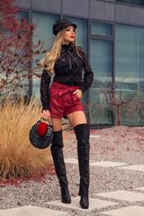 Red Attraction кожени панталонки - бордо - Изображение 5