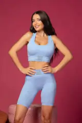 Gym Lifestyle Безшевен Къс Клин - Blue - Изображение 10