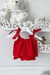 Piece Of Paradise Mini Ruffles Топ - Червен - Изображение 3