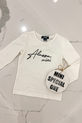 Alessa mini блуза с дълъг ръкав - екрю - Изображение 3