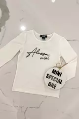 Alessa mini блуза с дълъг ръкав - екрю - Изображение 3