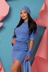 Alessa Religion Пуловер От Плетиво 3/4 Ръкав - Sky Blue - Изображение 9