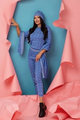 Alessa Religion Панталон От Плетиво - Sky Blue - Изображение 5