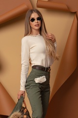 Sweet Disguise Пуловер От фино Плетиво - Крем - Изображение 8