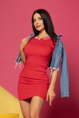 Follow Your Vision Bodycon Рокля - Червена - Изображение 6