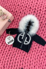 Alessa mini Лого Жилетка От Плетиво - черна - Изображение 5