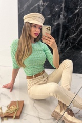 Pleasure To Wear Блуза С 3/4 Ръкав - Light Green - Изображение 9