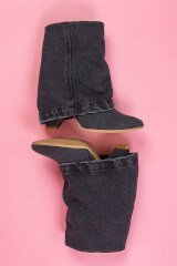 Strut Perfection Боти - Black Denim - Изображение 4