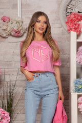 Love Your Way Къс T-Shirt От Памук - Luxury Pink - Изображение 5