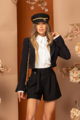 Lively Charm Къс Блейзър - Black - Изображение 18