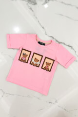Bear Hug Mini T-Shirt От Памук - Pink - Изображение 9