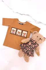 Bear Hug Mini T-Shirt От Памук - Mocha - Изображение 9