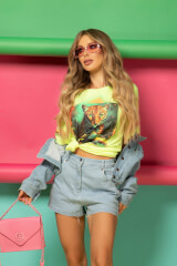 Style Revolution T-Shirt От Памук - жълт неон - Изображение 9