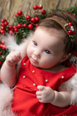 Alessa mini Red рокля с бели пера - Изображение 4